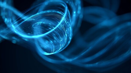 Captivating blue abstract light streaks flow in a mesmerizing dance, evoking technology, speed, and futuristic innovation.