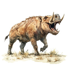 Andrewsarchus, watercolor vector, isolated on a white background. © John