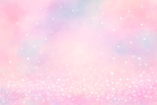 Dreamy pastel sky with twinkling stars and bokeh lights creates magical, enchanting backgrounds