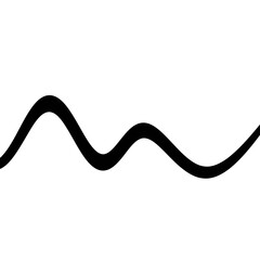 A simple black wavy line illustration against a white background in a minimalist abstract style art