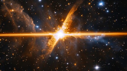 Spectacular cosmic butterfly nebula shines brightly in the vast expanse of space