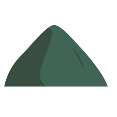 Fototapeta premium 2d illustration simple green mountain shape isolated on white background, minimal design element perfect for landscape, travel, outdoor, eco projects, and environment. 