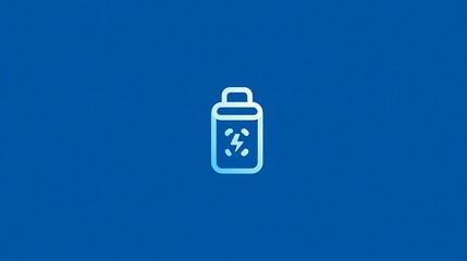 Modern battery charging icon representing energy and power for sustainable technology