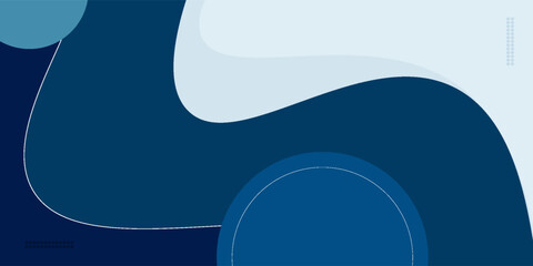 Blue geometric business banner design.