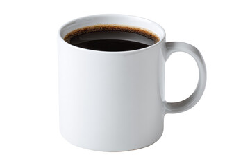 Simple white mug filled with dark coffee