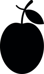 Davidson's Plum Silhouette with Leaf Vector Illustration