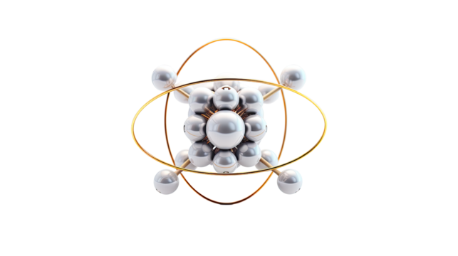 atom on white background