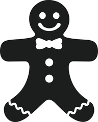Gingerbread Man Silhouette - Festive Christmas Cookie Vector Illustration