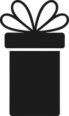 Christmas Gift Box Silhouette with Ribbon - Festive Vector Illustration