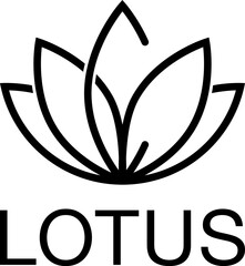 black line srt lotus leaf wellness with c initial silhouette vector logo design