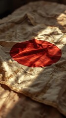 Weathered Hinomaru Flag with Traditional Texture