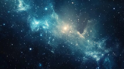 Beautiful cosmic nebula with stars shining brightly in the night sky creating a sense of wonder and vastness