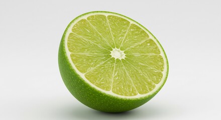 Saftig Limette Halbiert helle Studioaufnahme frisch knackig. AI Generated