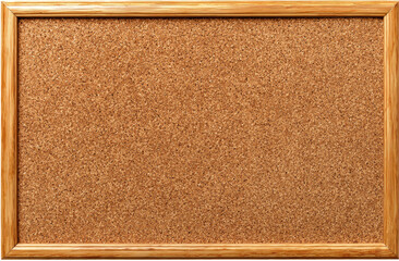 Fototapeta premium Empty cork bulletin board with light brown wooden frame