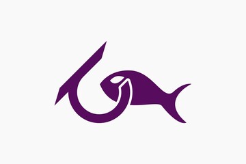 Silhouette of a fishing hook