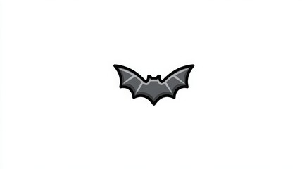 Fototapeta premium Cartoon Bat Icon in Black and Gray Design for Halloween Decorations