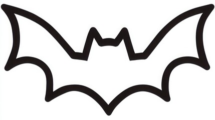 Fototapeta premium Black Bat Silhouette with Stylized Wings and Distinct Shape
