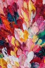 Abstract Floral Impasto Painting With Vibrant Colors