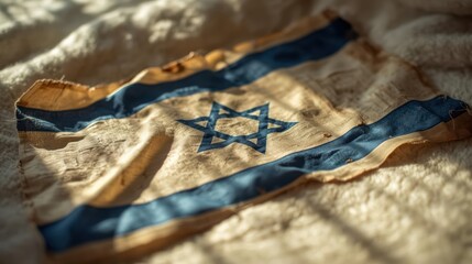 Vintage Israeli Flag with Patriotic Texture