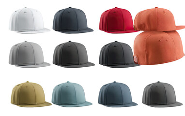 Variety of baseball caps in different colors