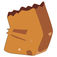 Illustration of a Brown Crumpled Paper Bag