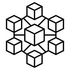 Obraz premium Blockchain Icon Set Multiple Style Collection