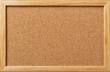 Fototapeta premium Plain cork bulletin board in light wooden frame