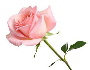 Delicate pink rose flower showcasing natural beauty and elegance on an isolated black background