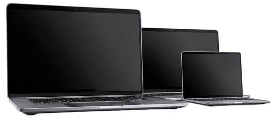 Various sized laptops