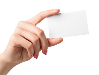 Obraz premium Close-up of a hand holding a blank business card