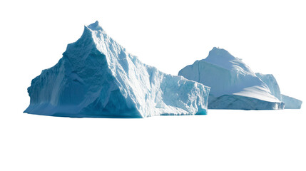Magnificent iceberg formations against a strikingly clear sky in polar regions of icy wilderness zone