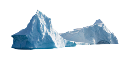 Majestic iceberg isolated on black background showcasing serene icy beauty and natural wonder