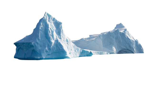 Majestic iceberg isolated on black background showcasing serene icy beauty and natural wonder