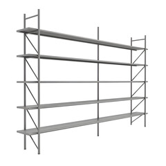 Detailed 3D Rendering of Scaffolding Structure Against a Black Background Display