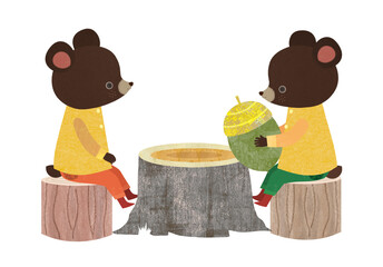 クマとどんぐり © risusha