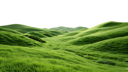 Rolling green hills under a clear sky creating a peaceful and serene natural landscape background view