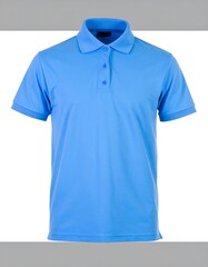 Light-blue polo shirt, front view