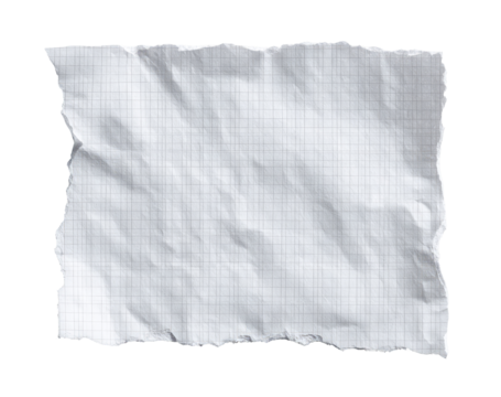 Crumpled sheet of graph paper, ragged edges