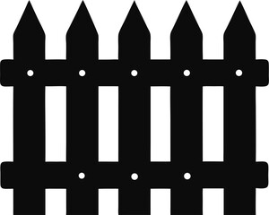 Wooden Fence Icon Silhouette