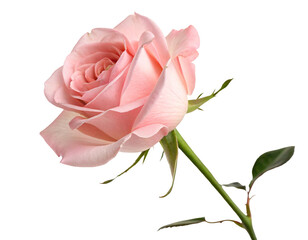 Elegant pink rose isolated on black background for floral decoration and nature beauty inspiration