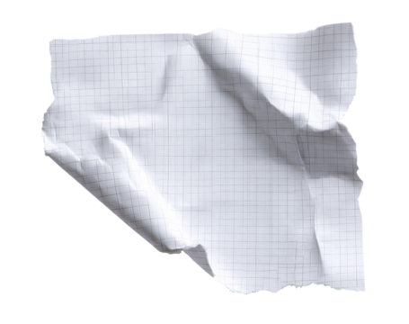 Crumpled sheet of graph paper