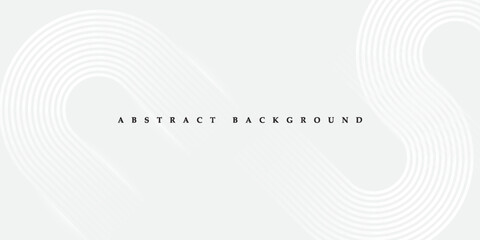 Minimal abstract vector with smooth white curved stripes forming loop patterns on a soft gray gradient. Perfect for corporate, tech, and modern graphic design backgrounds.