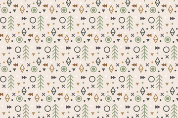 Nordic Geometric Nature Pattern