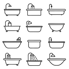 Collection of various bathtub designs and styles