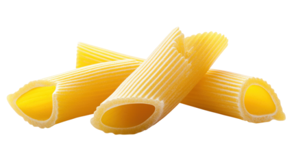 Close-Up of Three Pieces of Penne Pasta