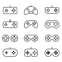 Collection of different game controller icons for various gaming platforms and retro consoles