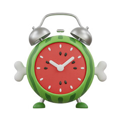 Whimsical watermelon alarm clock reminding you of summer fun and healthy eating habits