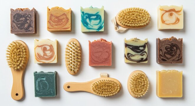 Indulge in luxurious handcrafted soaps and natural body brushes for an ultimate spa experience at home, promoting wellness and radiant skin.