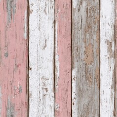 Weathered Planks Texture: Close-up of weathered, pink and off-white wooden planks, showcasing the texture of a rustic backdrop. revealing the subtle imperfections of the wooden planks 