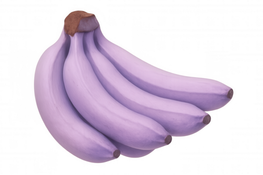 Purple bananas creating a vibrant and surreal visual, isolated on a transparent background, ready for creative projects